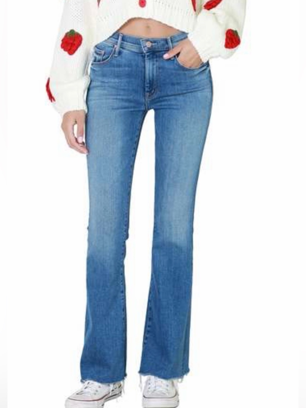 MOTHER The Weekender Fray Flare Jeans in Groovy Kind of Love, 28